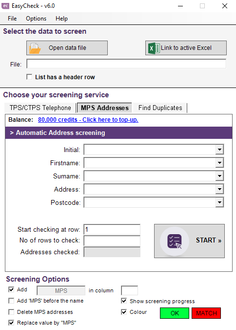 EasyCheck TPS Screening