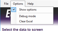 Selectabase Easy Check Options Menu